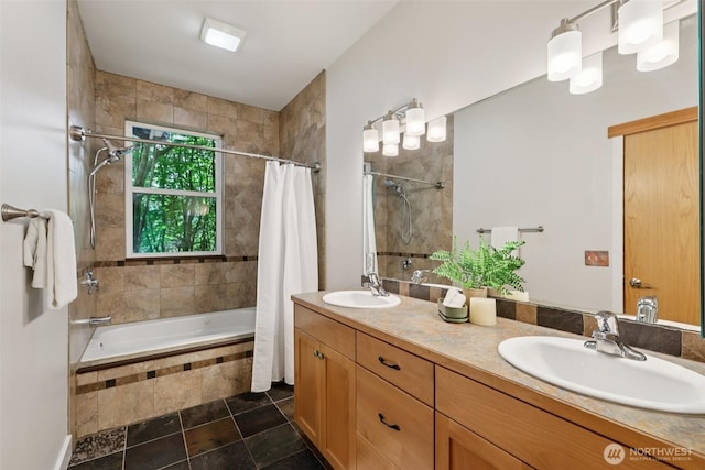 49 Cascade Ln, Bellingham, WA 98229 - bathroom with tiled shower / bath combo and double vanity