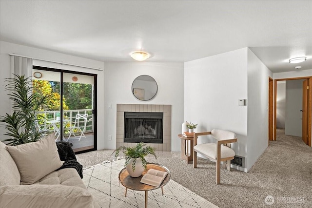 700 N 160th St Unit A316, Shoreline, WA 98133 - carpeted living area with a fireplace