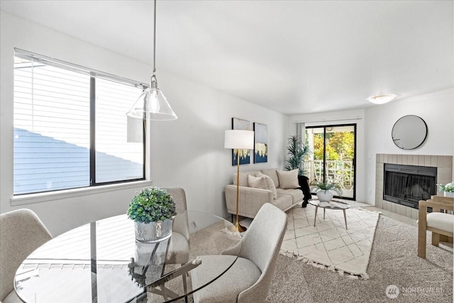 700 N 160th St Unit A316, Shoreline, WA 98133 - dining room with a fireplace