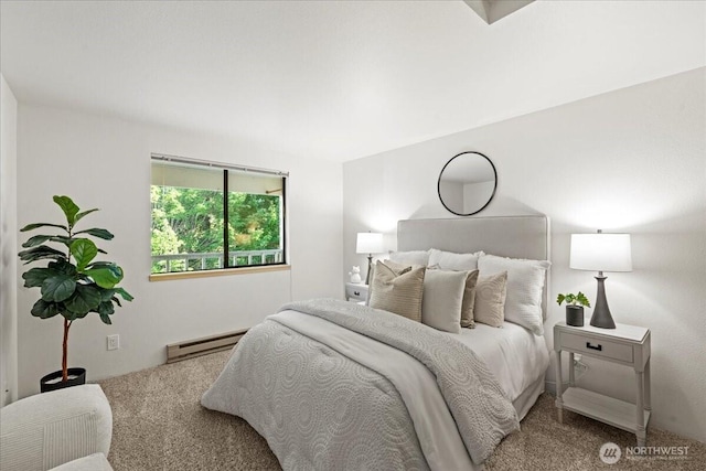 700 N 160th St Unit A316, Shoreline, WA 98133 - carpeted bedroom featuring a baseboard radiator