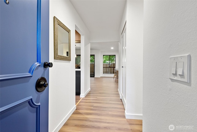 10305 NE 16th St Unit I6, Bellevue, WA 98004 - hallway with light wood-style flooring and baseboards