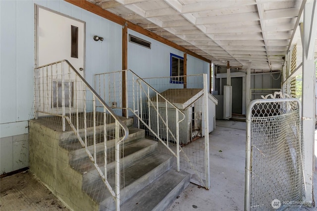151 Dietz Dr, Quilcene, WA 98376 - stairway featuring unfinished concrete flooring