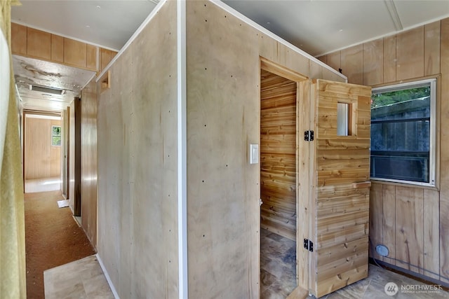 151 Dietz Dr, Quilcene, WA 98376 - hall with wooden walls