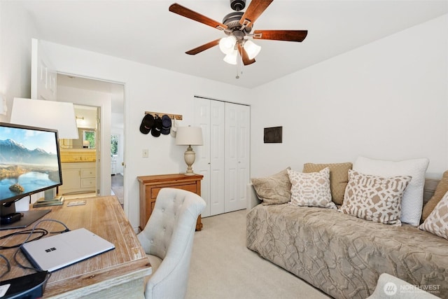4181 W Lake Sammamish Pkwy SE Unit B301, Bellevue, WA 98008 - office featuring a ceiling fan and light carpet