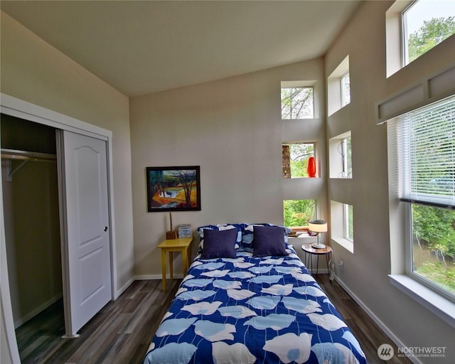 1303 30th Unit 3, Seaview, WA 98644 - bedroom featuring multiple windows, wood finished floors, and a closet