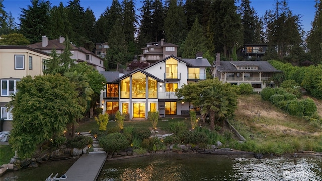 4014 E Mercer Way, Mercer Island, WA 98040 - back of property featuring a water view and a balcony