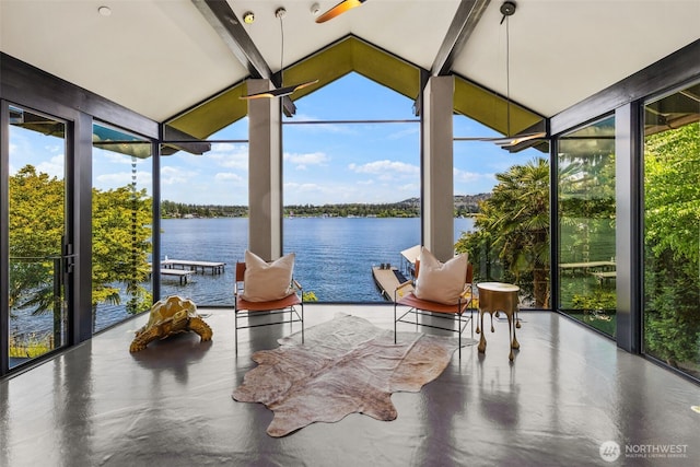 4014 E Mercer Way, Mercer Island, WA 98040 - sunroom featuring floor to ceiling windows and a water view