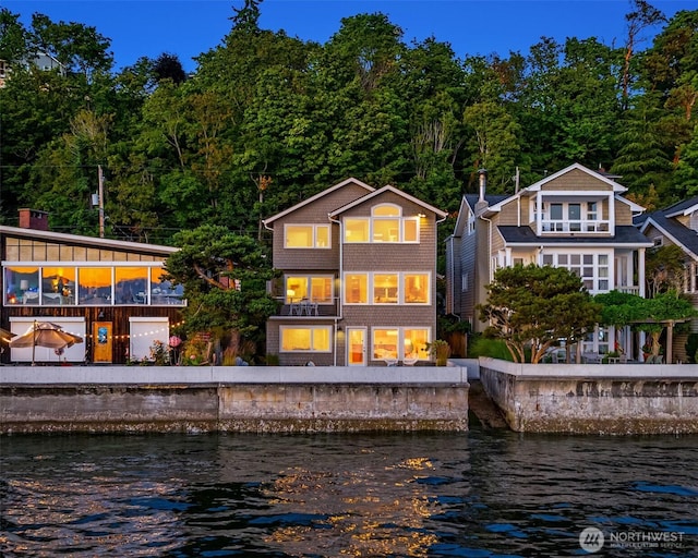 7117 Beach Dr SW, Seattle, WA 98136 - rear view of house featuring a water view and a balcony