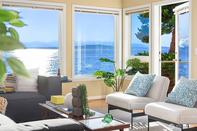 7117 Beach Dr SW, Seattle, WA 98136 - sunroom / solarium featuring a water view