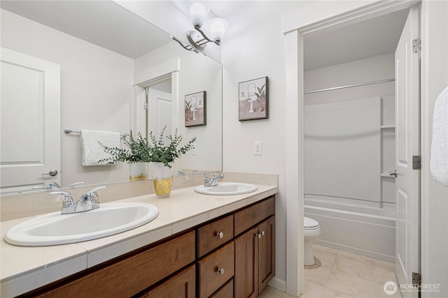 4529 185th Pl SE, Bothell, WA 98012 - bathroom featuring double vanity, bathing tub / shower combination, and tile patterned flooring
