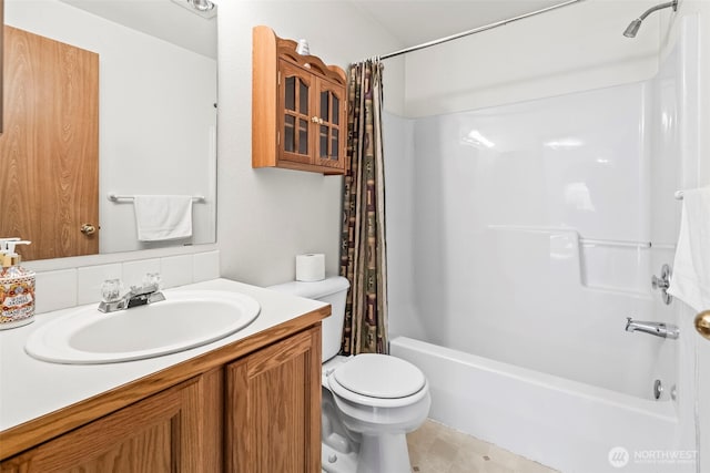 1346 Chatham Dr SE, Olympia, WA 98513 - bathroom featuring shower / bath combo with shower curtain and vanity