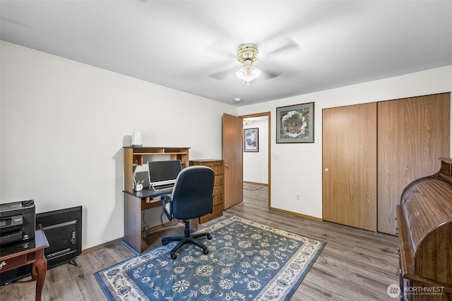1346 Chatham Dr SE, Olympia, WA 98513 - office space with a ceiling fan and wood finished floors