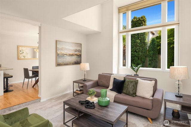17515 110th Ln SE Unit 27, Renton, WA 98055 - living area featuring light colored carpet and baseboards