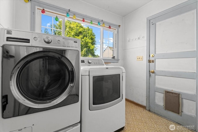 7012 S Warner St, Tacoma, WA 98409 - laundry area with washing machine and dryer and light flooring