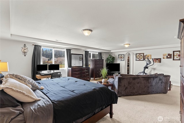 22817 80th Avenue Ct E, Graham, WA 98338 - bedroom with light colored carpet and arched walkways