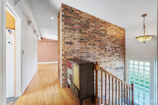 2120 Seaview St W, University Place, WA 98466 - hallway with light wood-style flooring and an upstairs landing