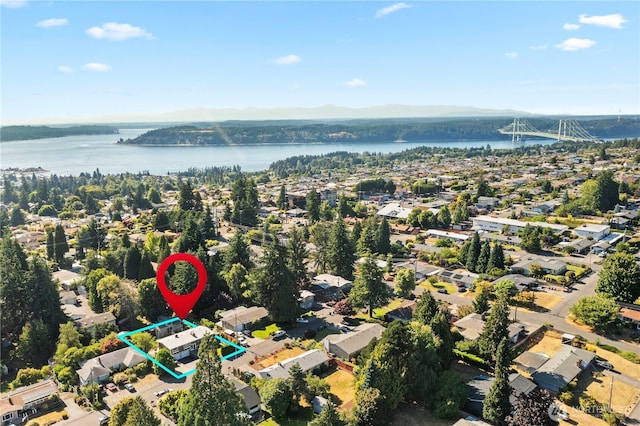2120 Seaview St W, University Place, WA 98466 - aerial overview of property's location featuring a large body of water and property boundaries highlighted