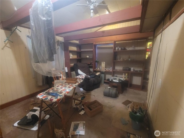 35806 1st Ave S, Federal Way, WA 98003 - carpeted living room with a ceiling fan