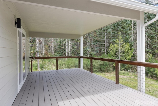 250 W Wynwood Dr, Shelton, WA 98584 - wooden terrace featuring a view of trees