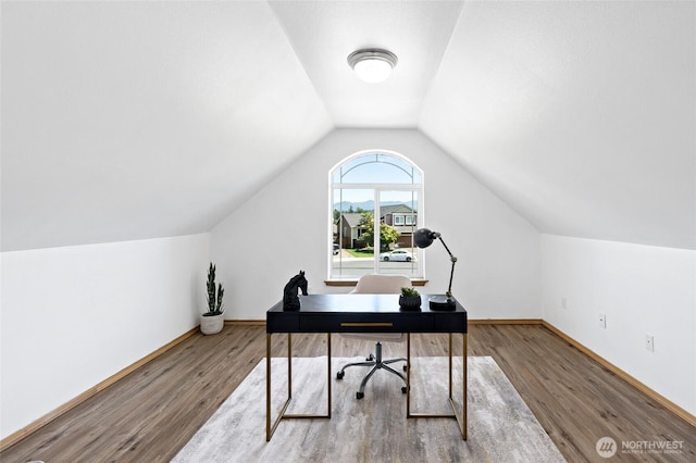 21012 82nd St E, Bonney Lake, WA 98391 - office with wood finished floors and lofted ceiling