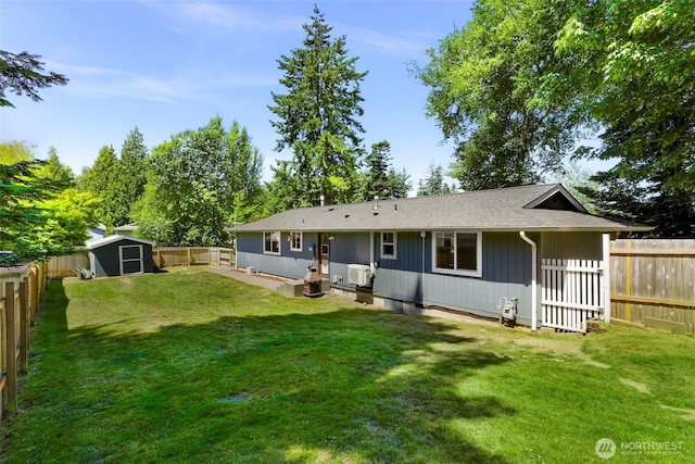 5215 Richmond Cres, Blaine, WA 98230 - back of house with a shed and a fenced backyard