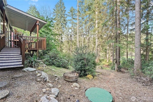 261 E Emerald Lake Dr W, Grapeview, WA 98546 - view of yard featuring a wooden deck