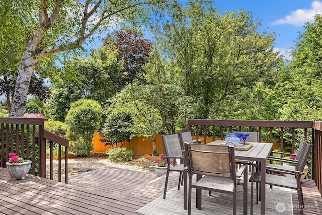 17905 3rd Ave NW, Shoreline, WA 98177 - wooden terrace featuring outdoor dining space and a fenced backyard