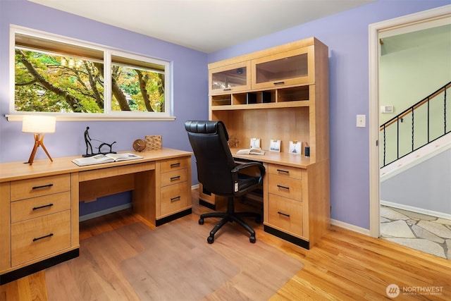 17905 3rd Ave NW, Shoreline, WA 98177 - home office featuring light wood-type flooring and built in desk