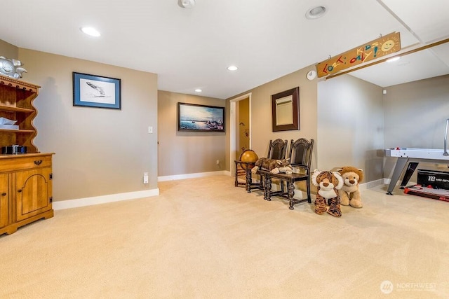 793 E Stadium Beach Rd W, Grapeview, WA 98546 - sitting room featuring light colored carpet and recessed lighting