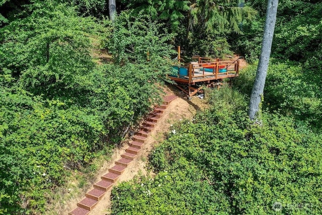 793 E Stadium Beach Rd W, Grapeview, WA 98546 - view of yard featuring stairs and a deck