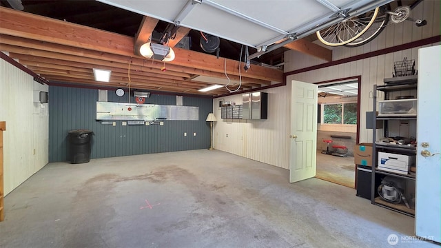 755 Ferry Rd, Lopez Island, WA 98261 - basement featuring a garage and wooden walls