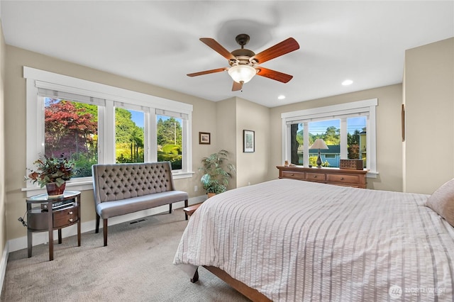 1605 Donovan Ave, Bellingham, WA 98225 - carpeted bedroom with multiple windows, recessed lighting, and ceiling fan