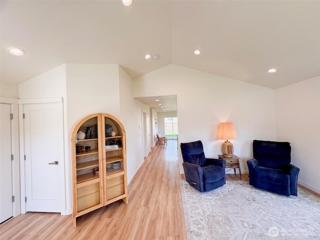 200 W Oak St, Yacolt, WA 98675 - sitting room with light wood finished floors, recessed lighting, and vaulted ceiling