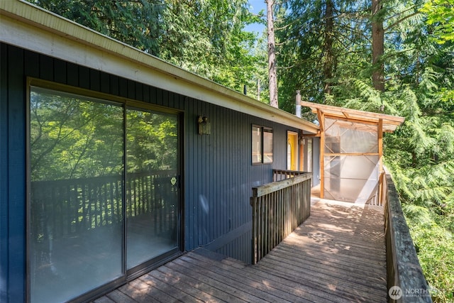 6 Hillside Pl, Bellingham, WA 98229 - wooden terrace featuring view of scattered trees