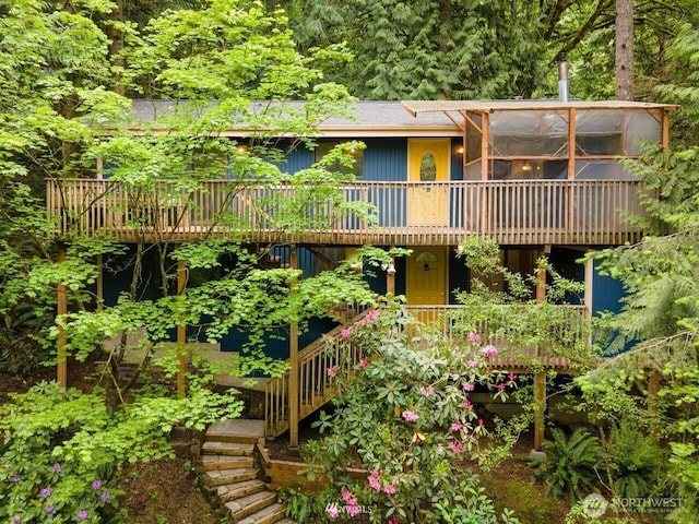 6 Hillside Pl, Bellingham, WA 98229 - view of front of property with stairway and a deck