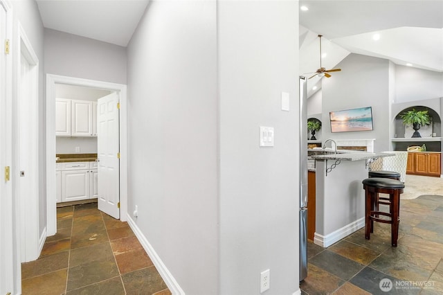 10391 Rd 5.6 NE, Moses Lake, WA 98837 - hallway featuring stone tile floors and recessed lighting