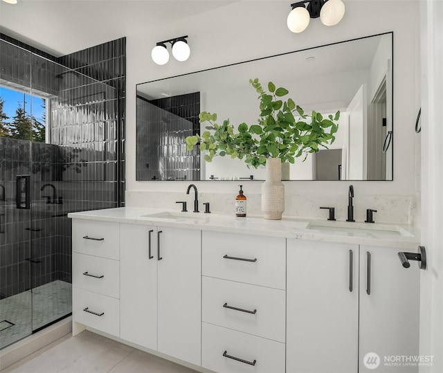 333 NW 47th St Unit B, Seattle, WA 98107 - full bath featuring double vanity and a shower stall