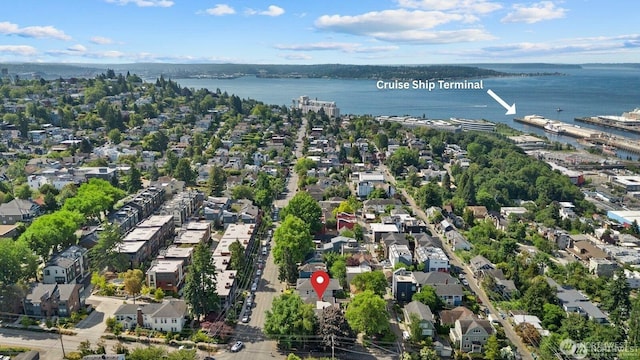 2159 10th Ave W, Seattle, WA 98119 - aerial view of property's location with a nearby body of water and nearby suburban area