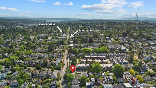 2159 10th Ave W, Seattle, WA 98119 - aerial view of property and surrounding area with nearby suburban area