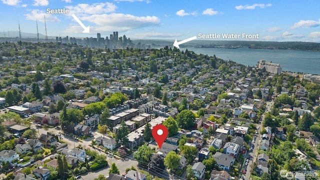 2159 10th Ave W, Seattle, WA 98119 - aerial overview of property's location featuring a large body of water