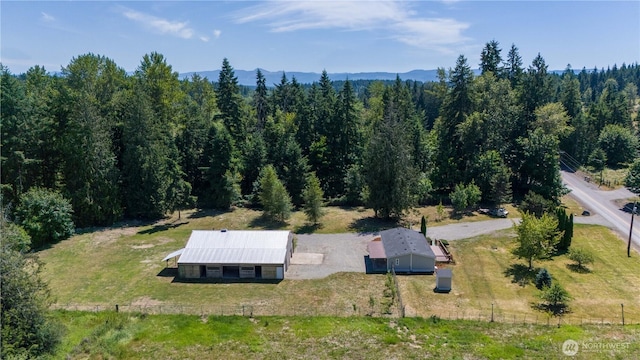 36715 Allen Rd S, Roy, WA 98580 - view from above of property with a forest and a mountain backdrop