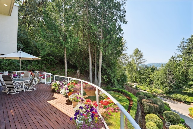 1706 205th Pl NE, Sammamish, WA 98074 - wooden terrace featuring outdoor dining area