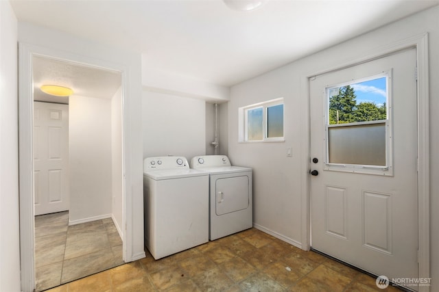 20101 95th Pl NE, Bothell, WA 98011 - laundry area with washer and dryer and stone finish floors