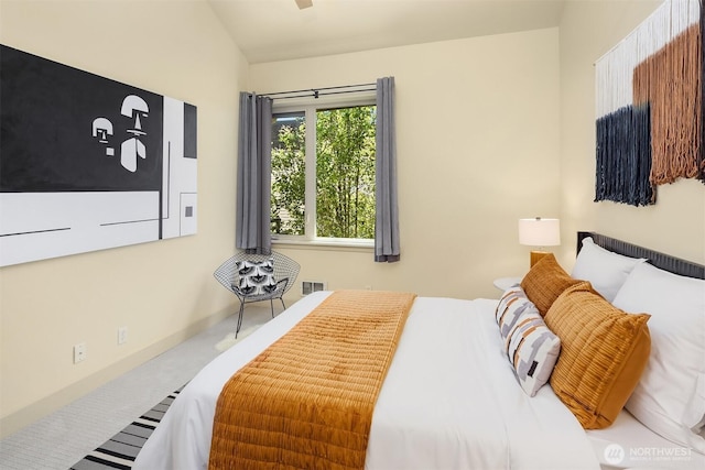 2035 Eastlake Ave E Unit 301, Seattle, WA 98102 - carpeted bedroom featuring vaulted ceiling