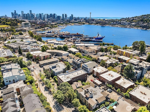 2035 Eastlake Ave E Unit 301, Seattle, WA 98102 - drone / aerial view of skyline and a nearby body of water