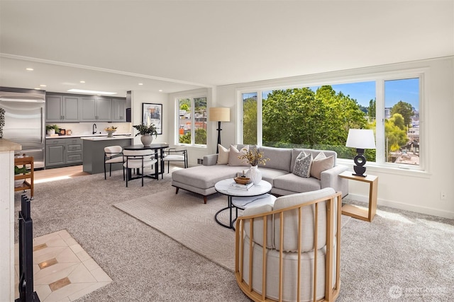 2301 Fairview Ave E Unit 404, Seattle, WA 98102 - living area with light colored carpet and recessed lighting