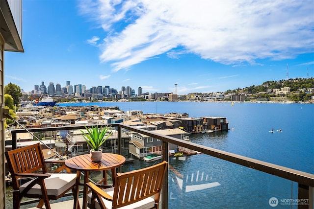 2301 Fairview Ave E Unit 404, Seattle, WA 98102 - balcony featuring a skyline view and a water view