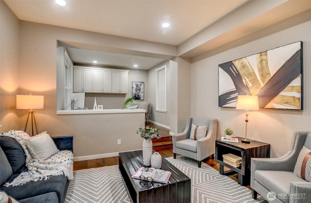 5708 197th Pl SE, Bothell, WA 98012 - living area featuring wood finished floors and recessed lighting