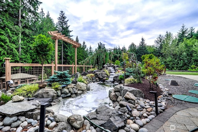 5708 197th Pl SE, Bothell, WA 98012 - view of patio with a small pond