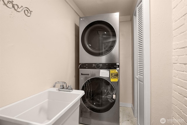 18006 116th Ave SE, Renton, WA 98058 - washroom with stacked washer / drying machine